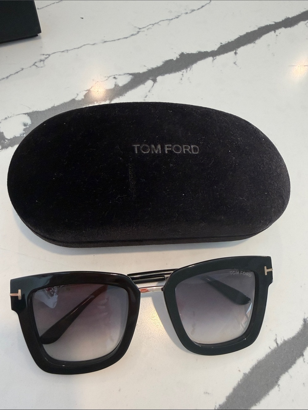 Tom Ford Black Sunglasses with Gradient Gray Lenses